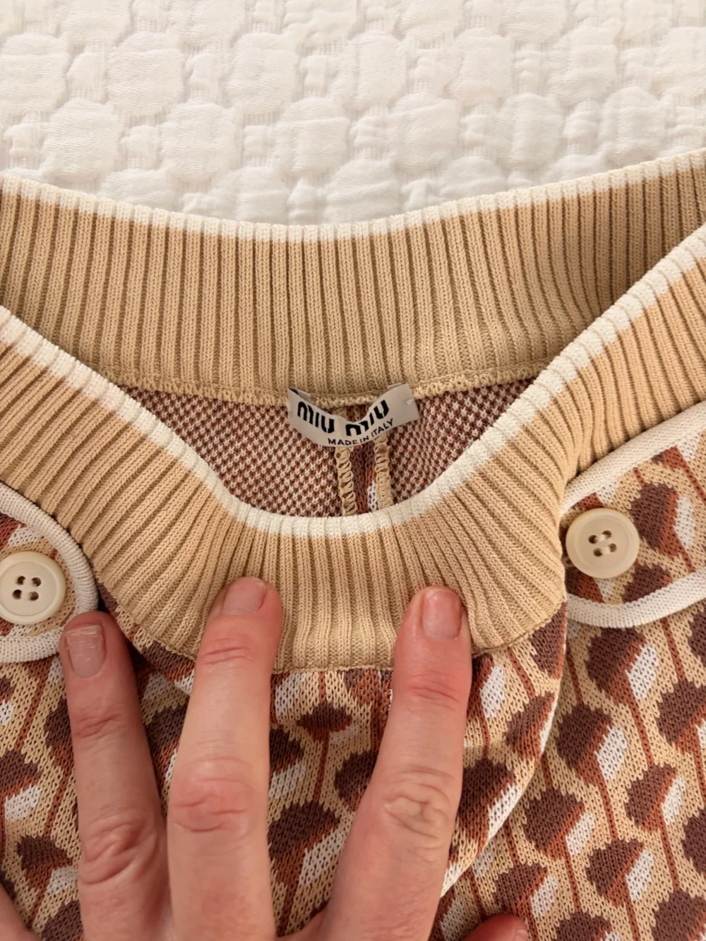 Miu Miu Cream & Brown Knit Bike Shorts. Runway. Never worn.